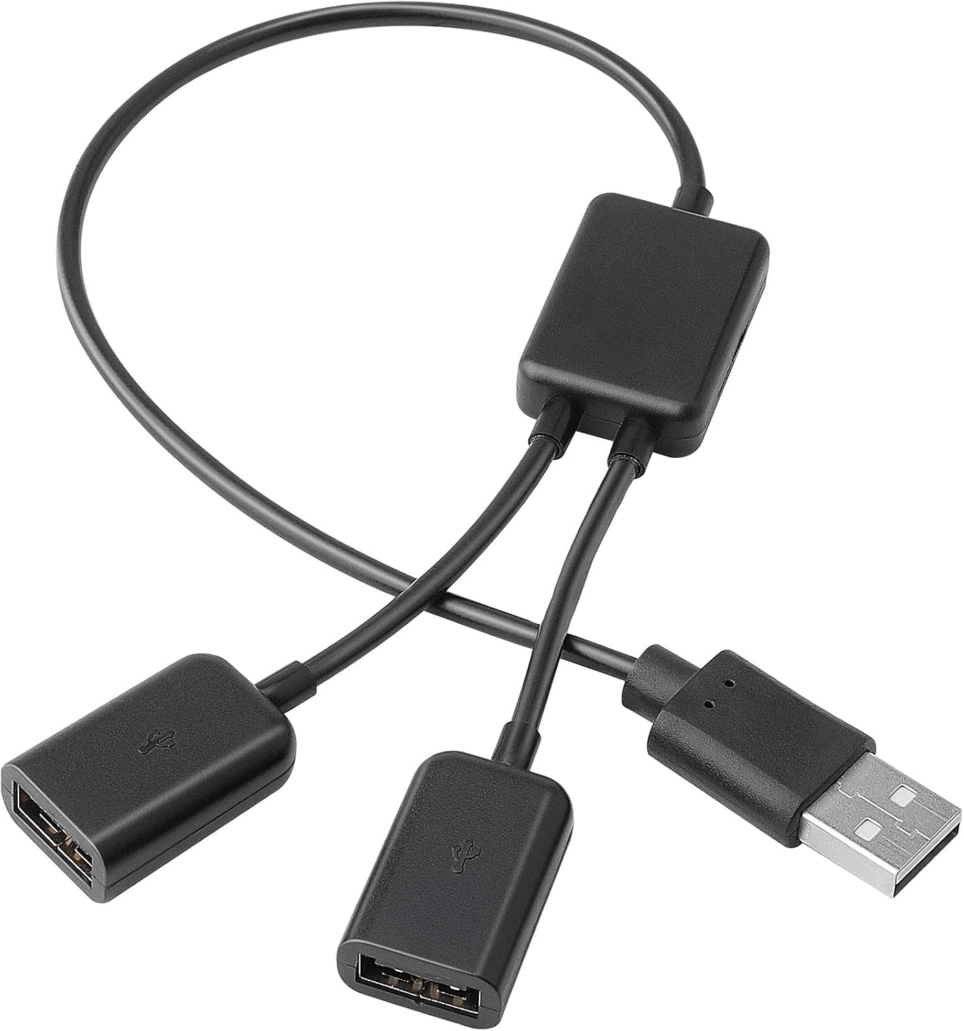 SAISN 1 2 2.0 2 USB Y Splitter Cable Male to Female USB Hub Ports Data Cable Power Cord Charging Extension Adapter Wire