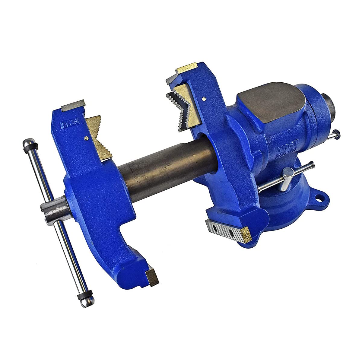 Yost Vises 750-DI Multi-Jaw Rotating Vise System | 2 in 1 Multipurpose Bench and Pipe Vise | Secure Grip with Swivel Base | Made with a Combination of Ductile Iron & Hardened Steel | Gray