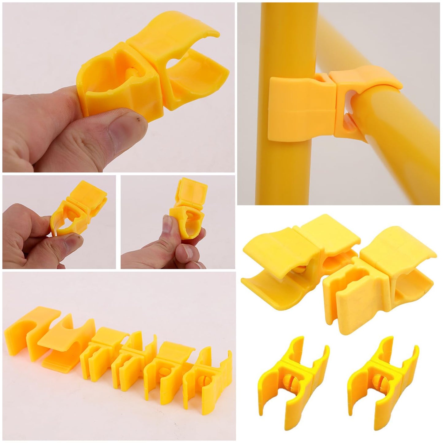 SquEqu 6 Pack Agility Poles Clip Buckle Clamp Attachement Rotatable Connector Adapter for Soccer Agility Training Pole Sticks Obstacle Course Speed Rings Hurdles Football Exercise Equipment DIY
