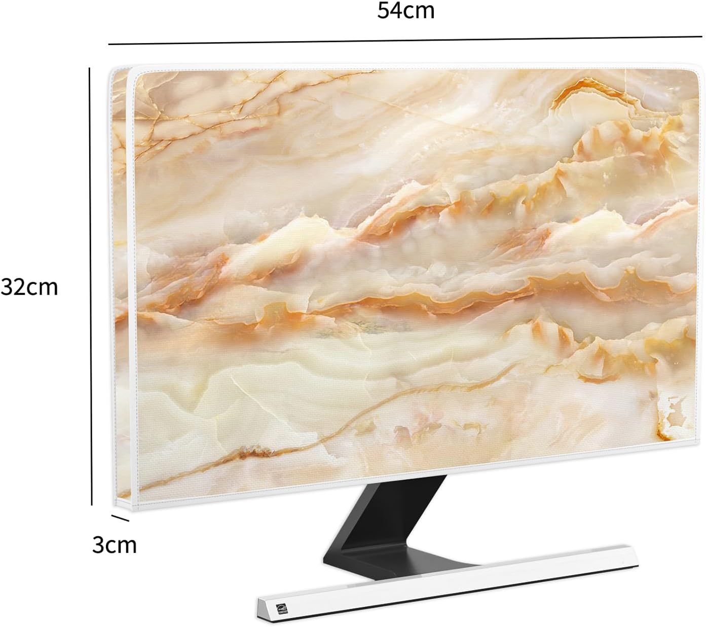 22, 23, 24, 25 Inch Baocicco Abstract Computer Monitor Cover with Marble Design Aesthetic Laptop Computer Cover