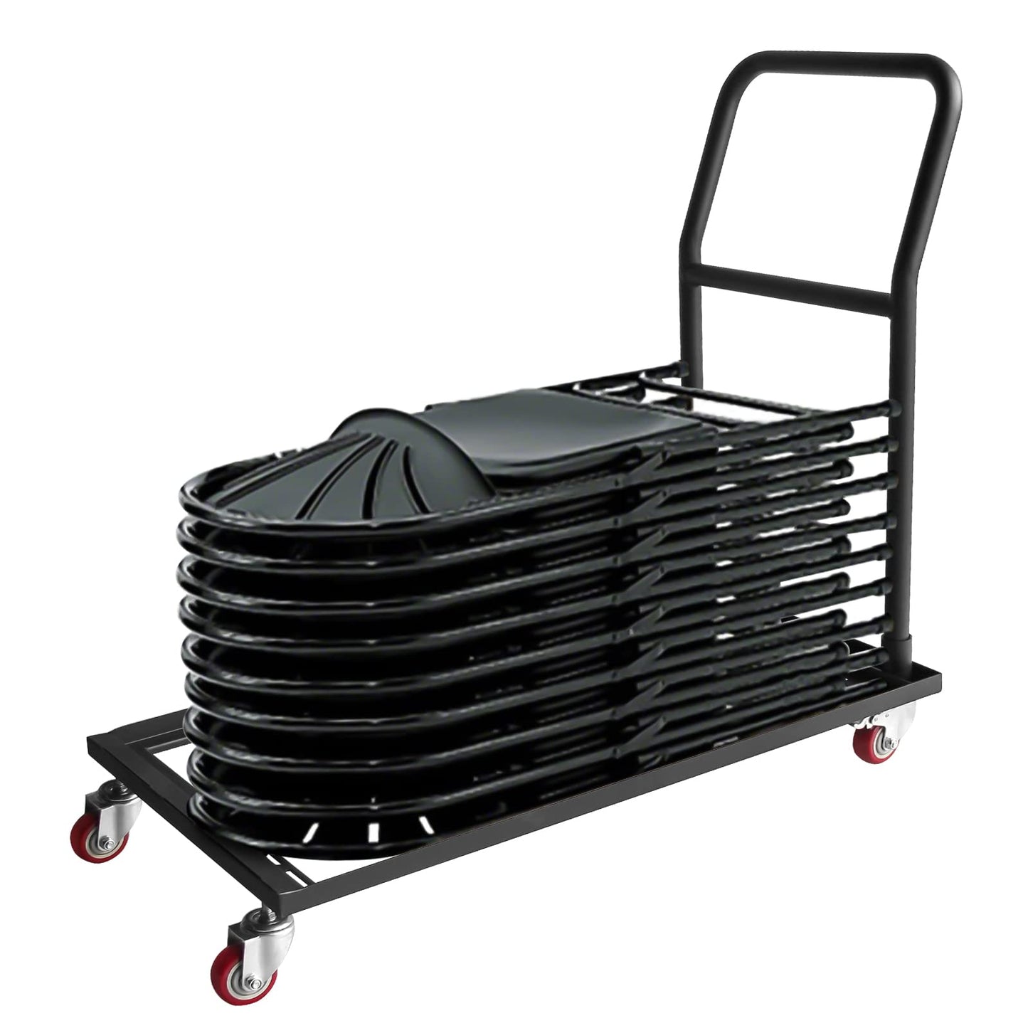 Multi-Function Folding Chair Cart Commercial Grade Steel Frame Storage and Transport Dollies for Plastic Resin and Wood Folding Chairs,37.8 X 21 X 36''