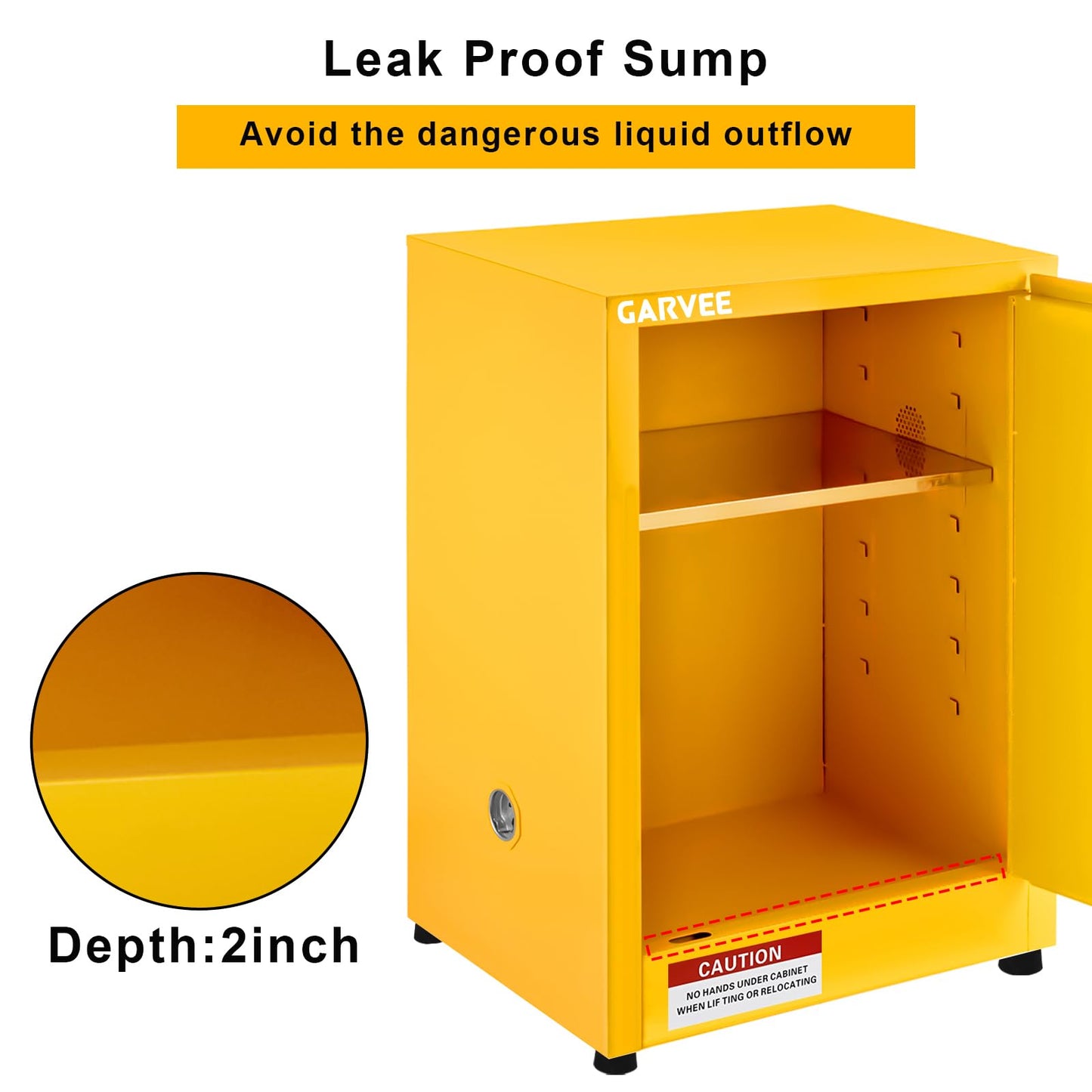 Garvee 17 in x 17 in x 18 in Flammable Cabinet, Hazardous Storage Cabinet Adjustable Shelf Flammable Storage Cabinet