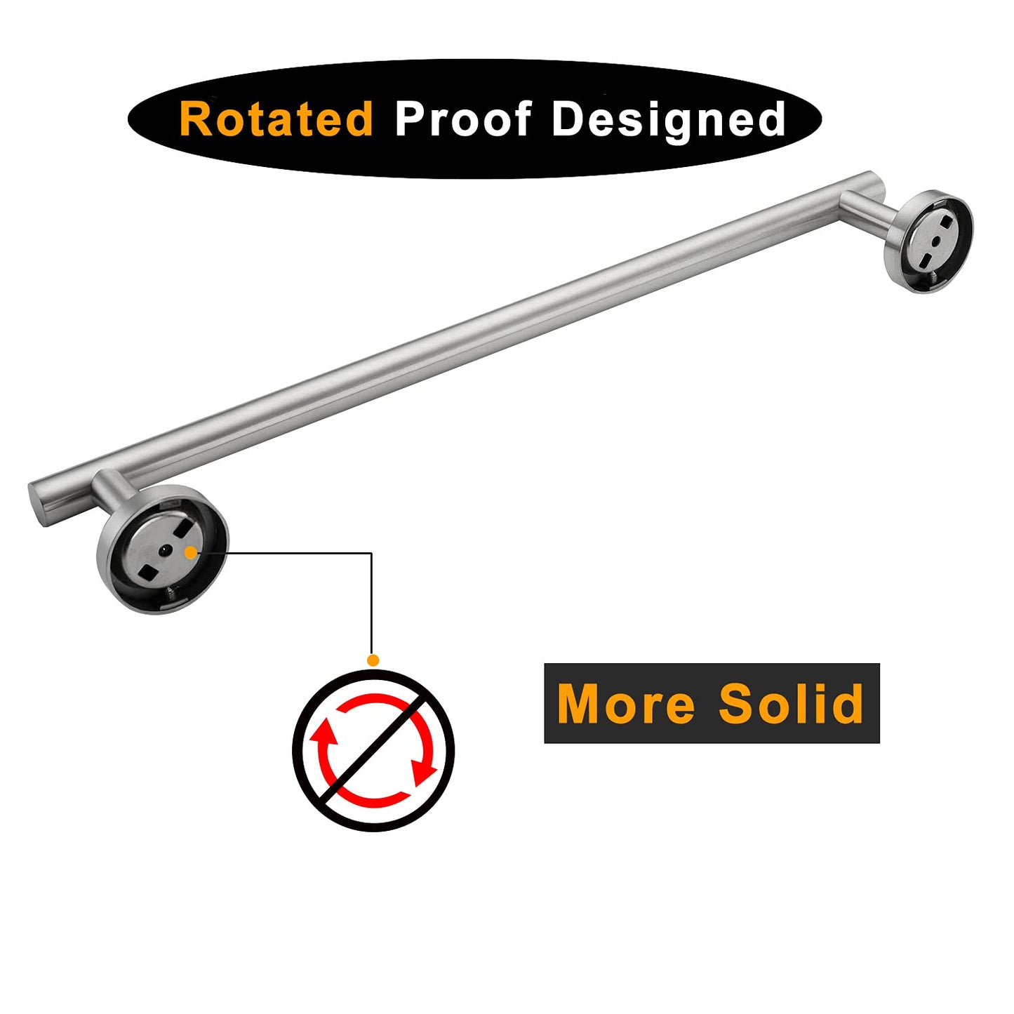 Nolimas Brushed Nickel Bath Towel Bar Single Bars Towel Rack Rod Classic Wall Mounted SUS304 Stainless Steel Bathroom Towel Holder Toilet Kitchen Towel Shelf Single Layer,24 inches