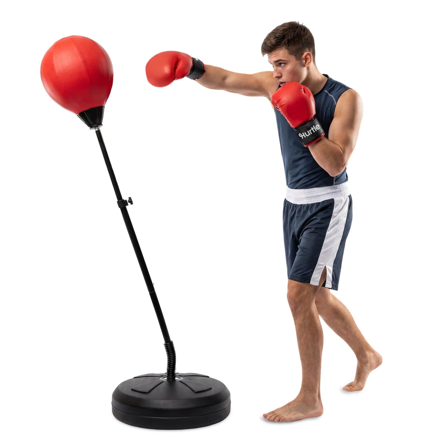 Punching Bag with Stand for Adults and Teens, Adjustable Boxing Bag with Permium Gloves, Freestanding Reflex Bag Training Equipment for Home Workout Fitness and Stress Relief
