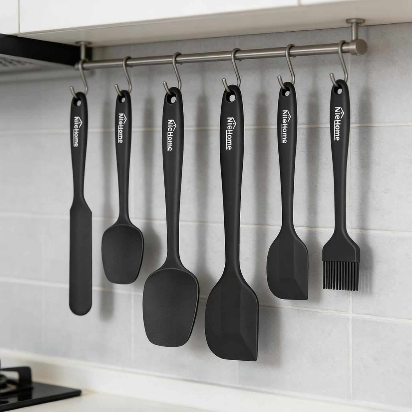 NileHome Silicone Spatula Set - 6-Piece Food Grade Kitchen Utensils | Heat Resistant & BPA-Free