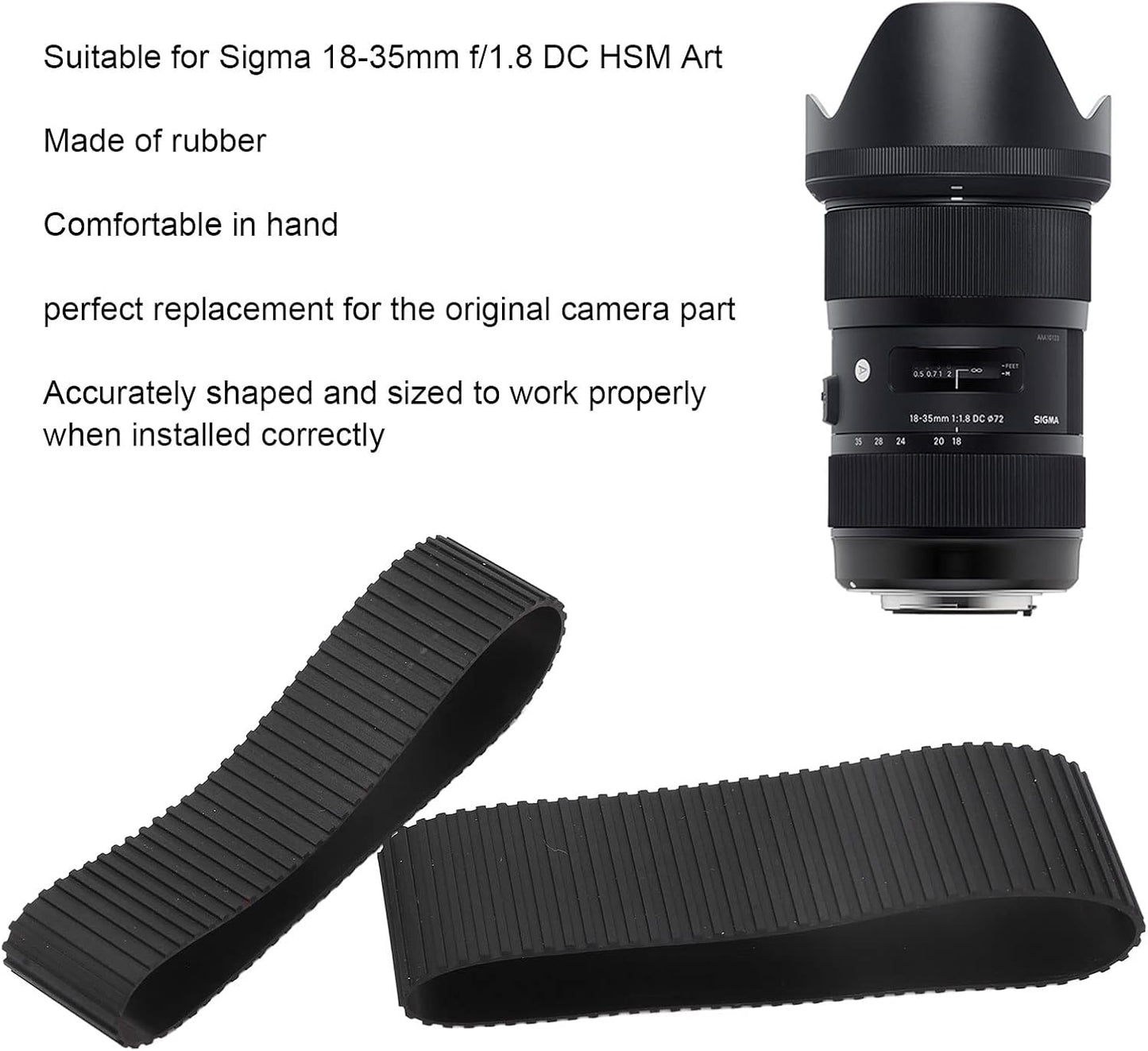 18-35 1835mm 1.8 for Lens Rubber Zoom, Rubber Lens Zoom Grip with Focus,Lens Focus Zoom for F DC HSM