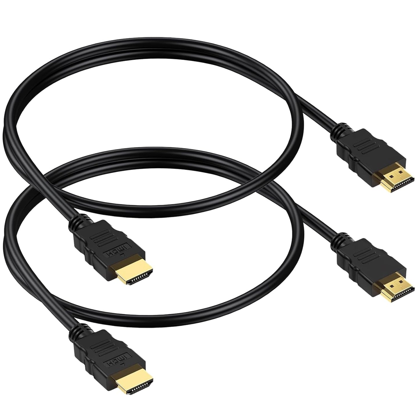 Vorothin 4K 2 2-Pack, 2FT 4K@60Hz, 2.2, 3D, CL3 PS5, PS4, HDMI Cable FT Short HDMI Patch Jumper Cord Shielded HDMI