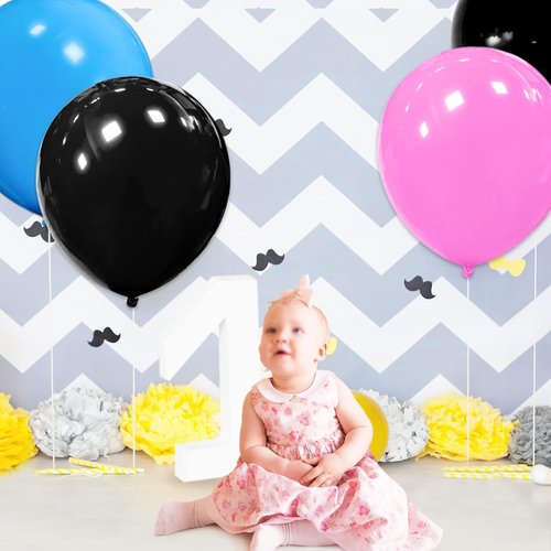 Big Balloons 32-Pack - 18-Inch Round Black Latex Party Balloons for Birthday & Wedding Decor