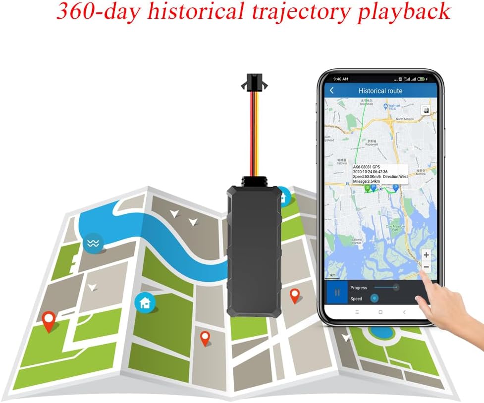 Reiwour 4G Hard Wired GPS Tracker for Vehicles One Month Subscription Included Hardwired Car Tracker Device