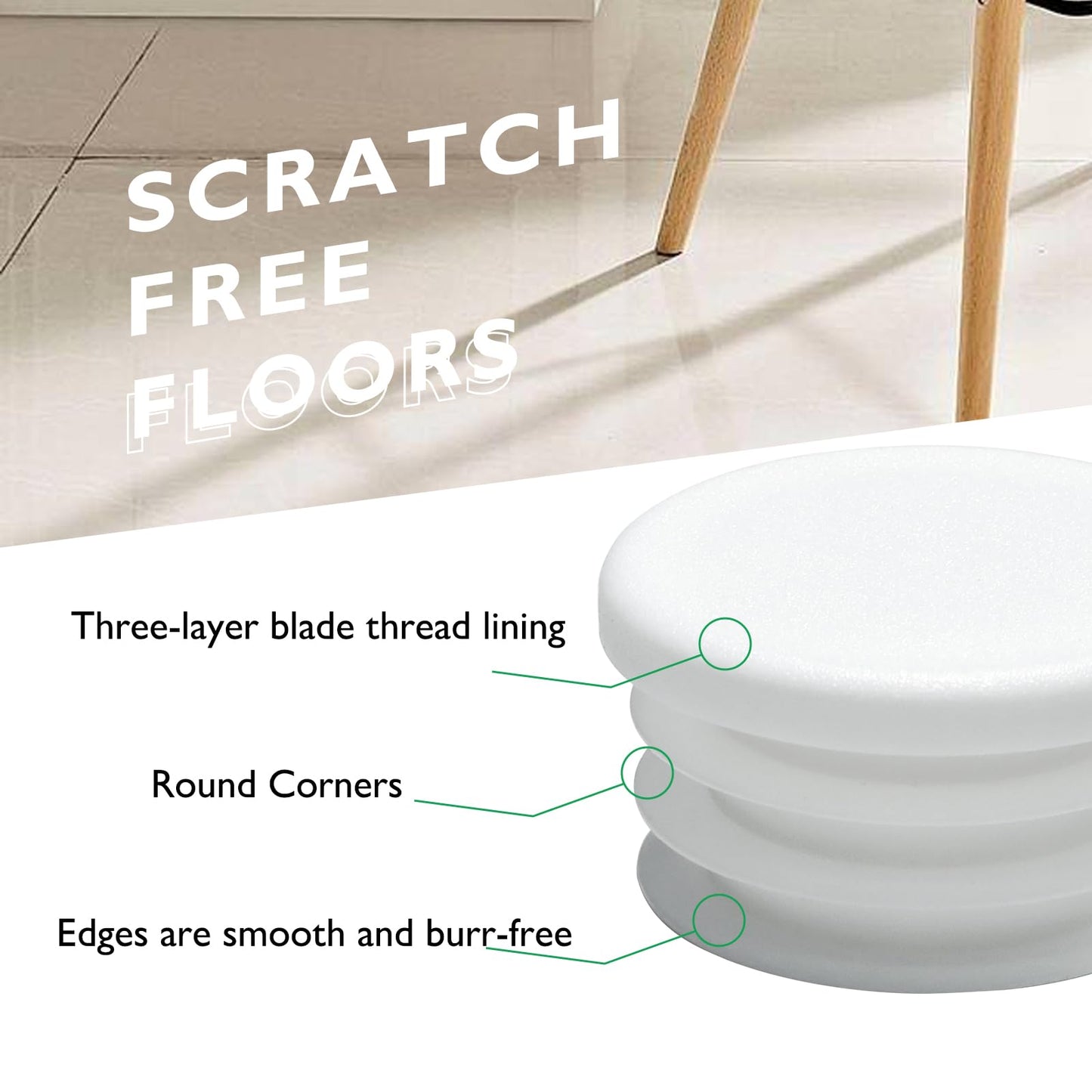 1-7/8"(48mm) Plastic Hole Plugs White -Round Chair Leg Caps, Flush Mount Pipe Plugs, Tubing End Caps for Metal&Wood Legs Tube, Outdoor Furniture Feet caps,for Pipe Wall thicknesses of 2.5-4 mm,12 PCS