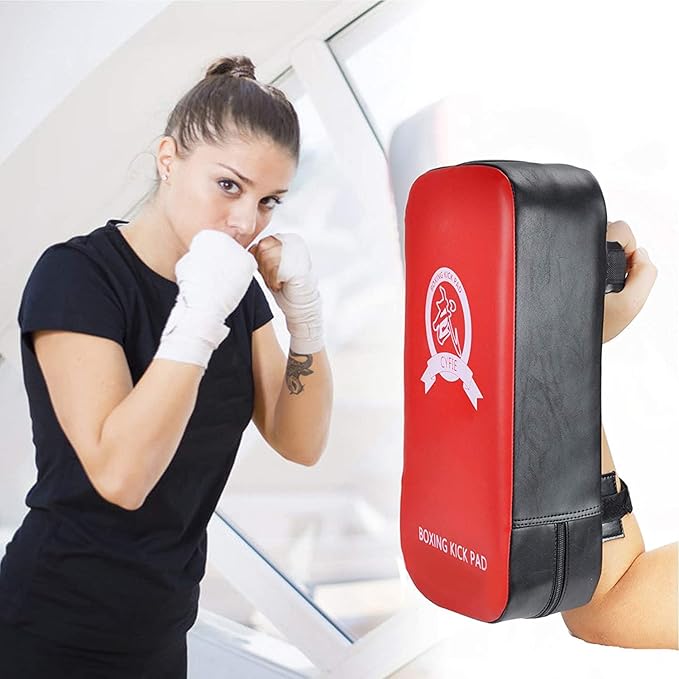 SEISSO Boxing Kick Pads Punching Mitts Curved,Kids Boxing Gloves,Leather Material Art Karate Pad Thai Hand Pad Focus Target Kickboxing Hand Target for Kicking Shield Training,Sparring,Dojo(5Pcs Set)