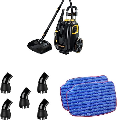 McCulloch MC1385 Deluxe Canister Steam Cleaner - 23 Accessories & Replacement Mop Pads Included