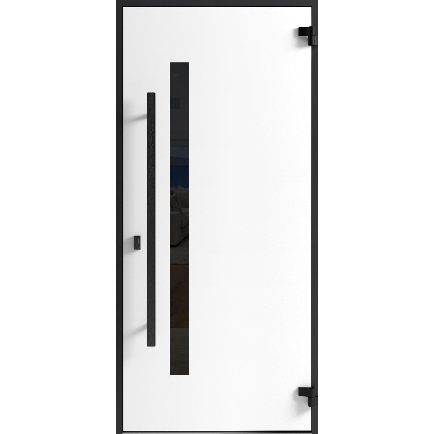 VDOMDOORS Front Exterior Prehung Steel Door/Dekton 0163 Venezia Noce/Entry Metal Modern Painted W36 x H80 Left Hand Inswing
