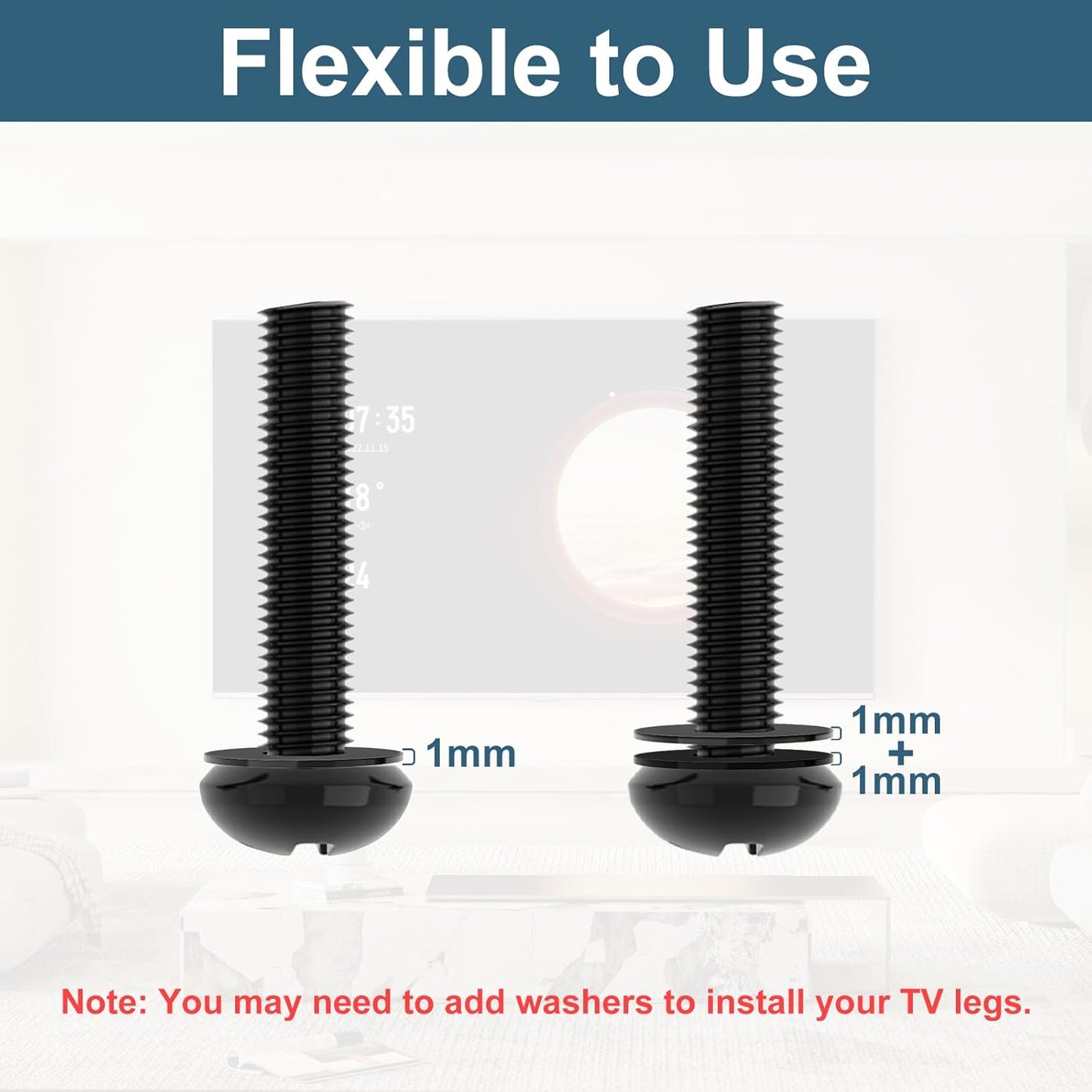 Yaotieci 27" 32" 43" 49" 50" 55" 60" 65" 70" 75" 86" TV Mount Screws for LG TV Legs Replacement Screw, TV Stand Screw