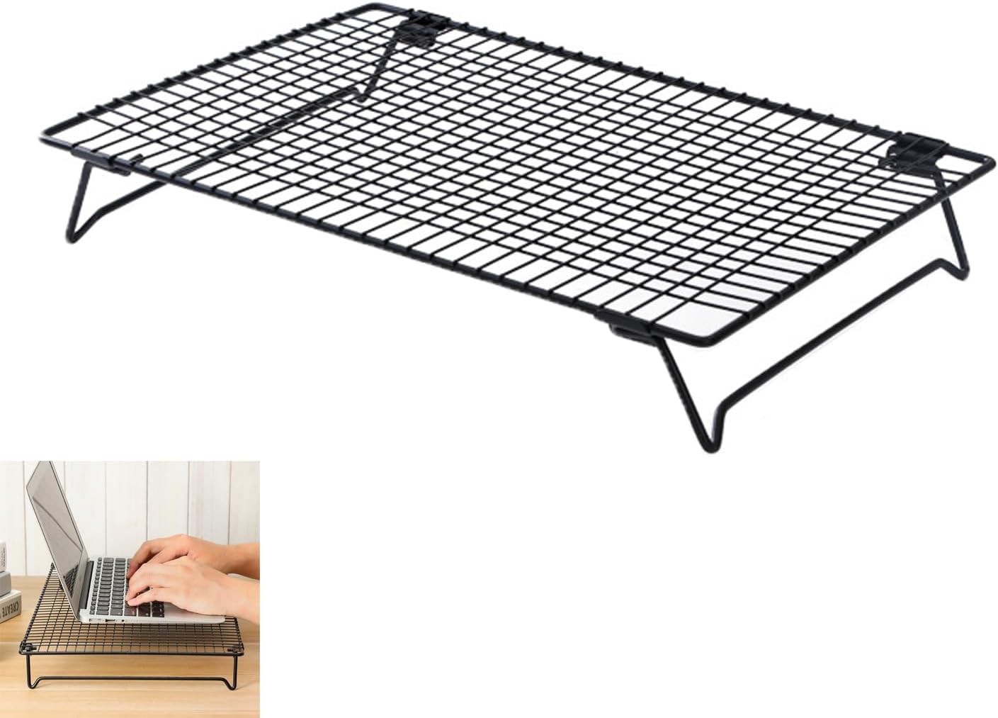 UtySty Laptop Stand Low Profile Metal Foldable Laptop Riser Holder Ventilated Cooling Computer Notebook Stand