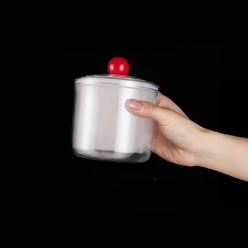Custde 30 floz Clear Plastic Candy Jar with Lid – Cute Airtight Multi-Purpose Storage Canister for Candy, Cookies, Coffee, Sugar, Oats – Ideal for Kitchen Counter, Office Desk & Bathroom (30 fl oz)