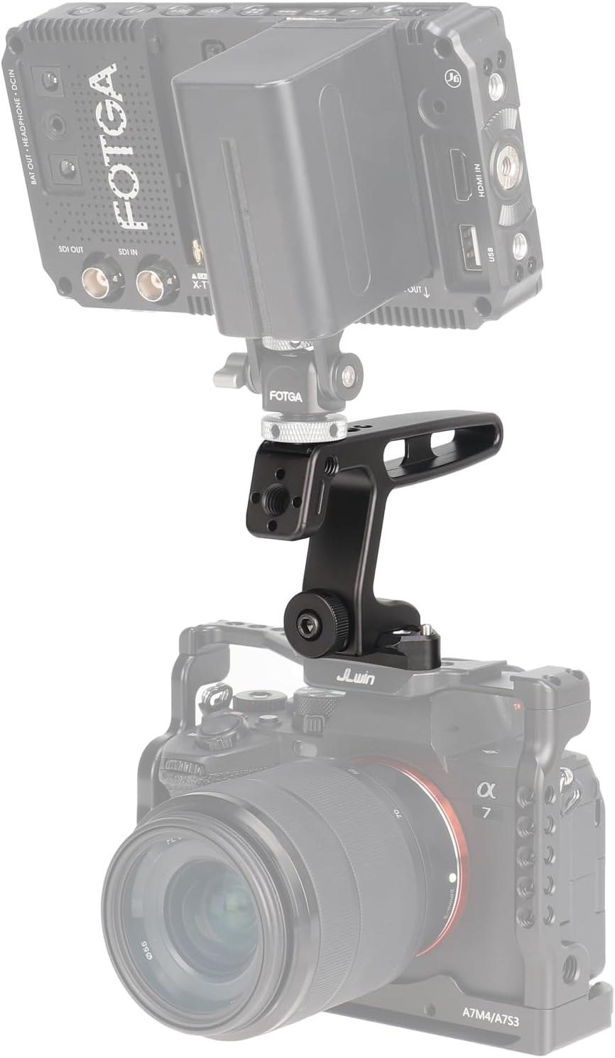 FocusFoto 1/4"-20 3/8"-16 3/8"-16 NATO Handle Grip for Lightweight DSLR Mirrorless Camera Cage Rig, Mini Top/Side
