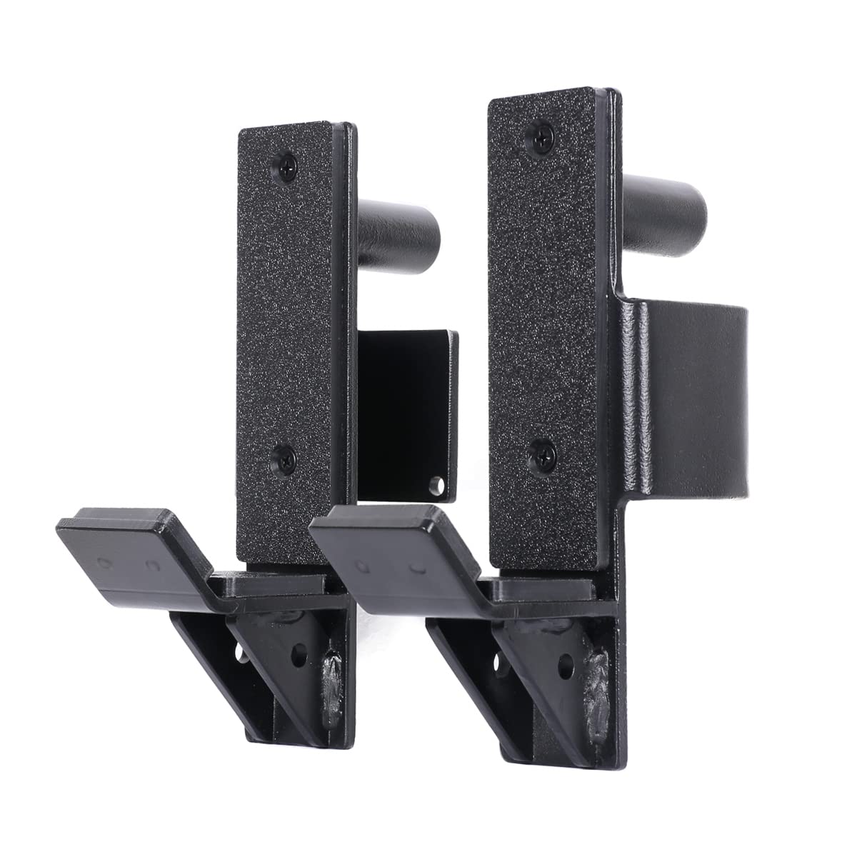 SYL Fitness J-Hooks for Squat/Power Rack - Available in 2"x2" and 3"x3", Heavy Duty J-Cups Barbell Holder with UHMW Pads (For 2"x2" Rack with 1" Hole)