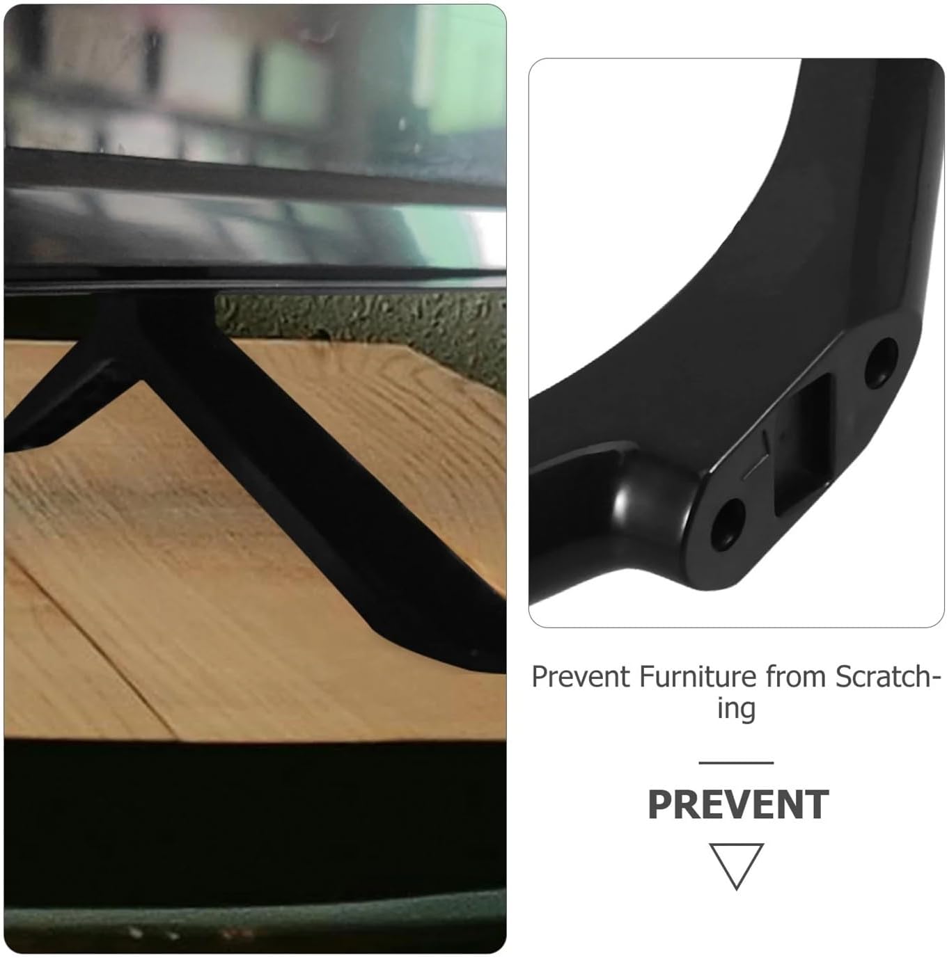 THUVIJDN Black Tv Base Stand Replacement Feet Pedestal Televisions Legs Mounts Smart Tvs Table Top Desktop Universal Pp
