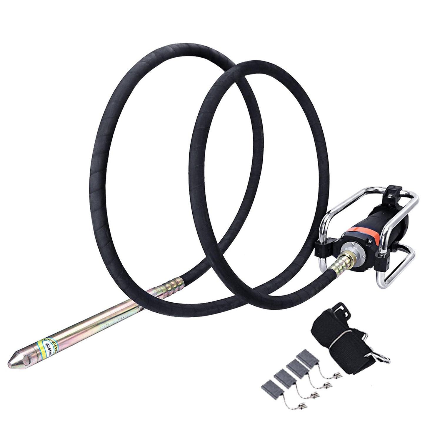 BIZOEPRO Concrete Vibrator, 1600W 2HP 18000RPM, 14-3/4ft Flexible Shaft, Electric Concrete Vibrating Tool, Hand Held Power Concrete Vibrators, Portable for Construction, Remove Air Bubbles Level Tool