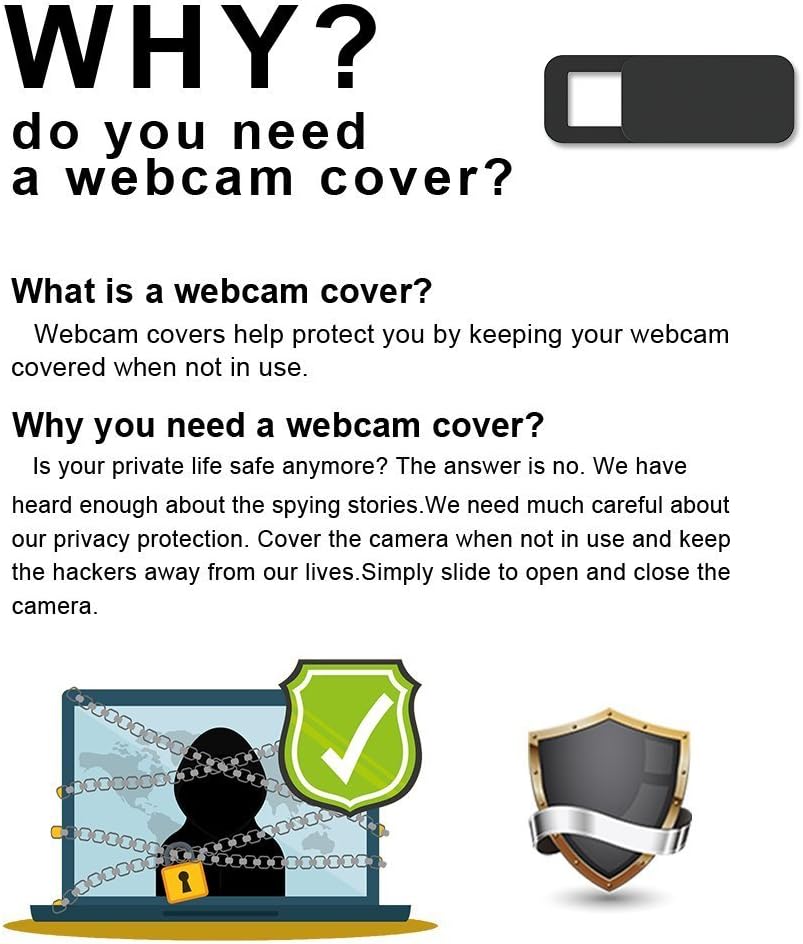EYSOFT 0.02in Webcam Cover Slider, Laptop Camera Cover Ultra-Thin fits Echo Spot Smartphones Tablets Macbooks Computers