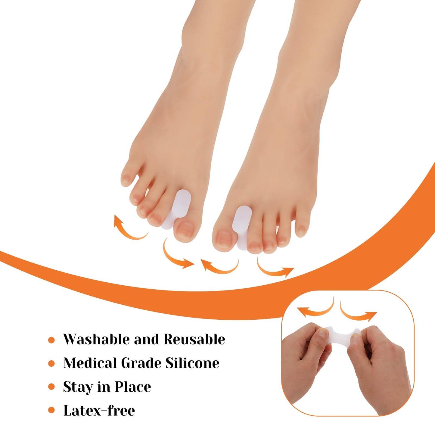 12Pcs Bunion Corrector Gel Toe Separators Soft Toe Spacers Overlapping Toes Pads Gel Orthotics for Men Women Sports Activities Calluses Crooked Toes Hammertoe Straighten Pain Relief (6L)