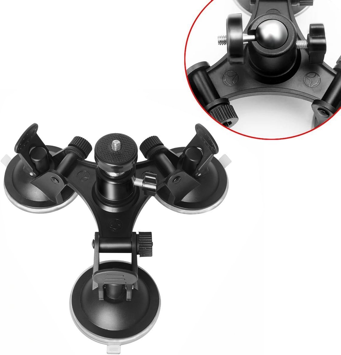 fantaseal Triple Cup DSLR Camera Suction Mount Compatible with Nikon Canon Sony DSLR/Camcorder + GoPro Hero Sony Garmin