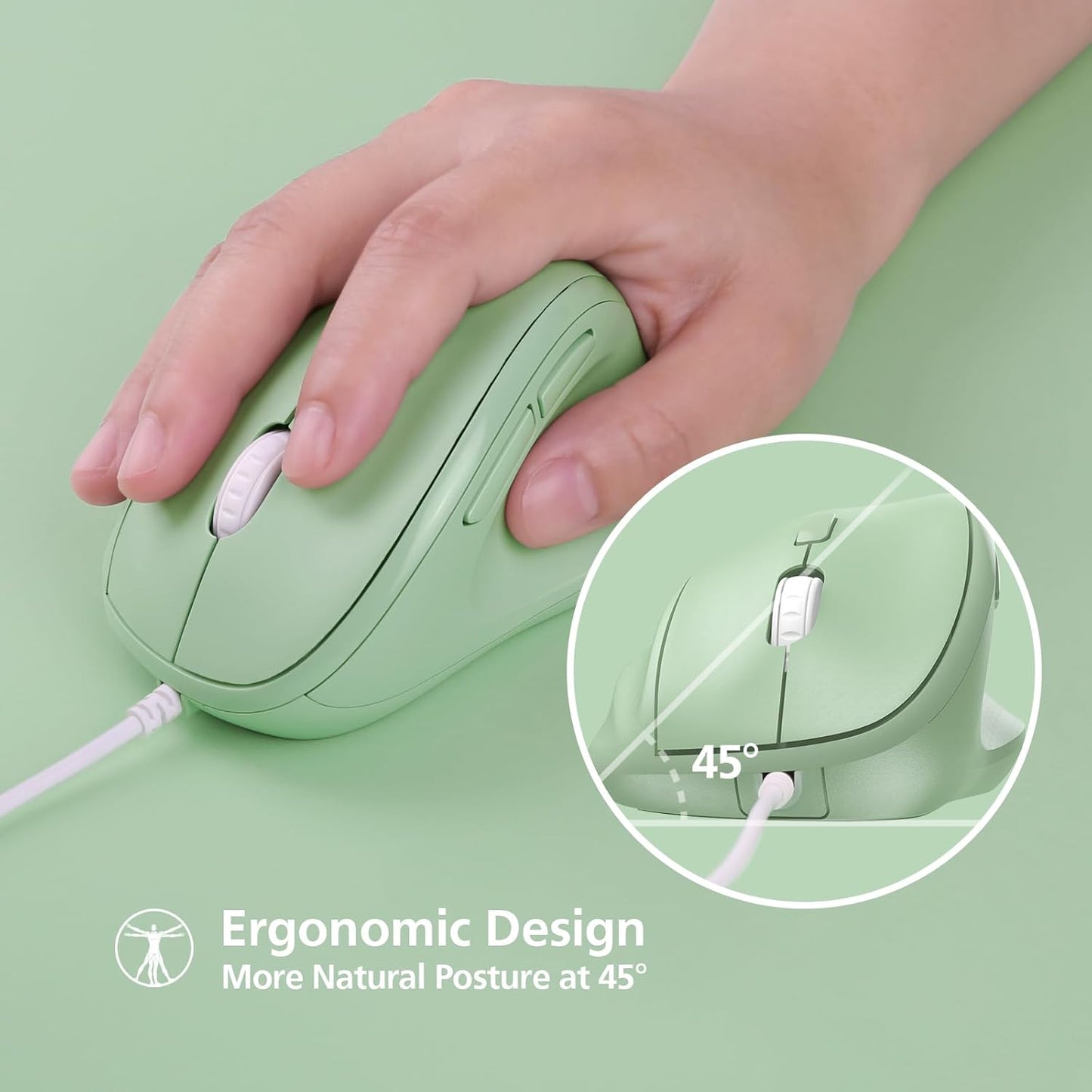 MICROPACK Digitally Yours Micropack 3200 Ergonomic Mouse Wired for Laptop, PC Computer and Desktop, Ergo Mouse Vertical
