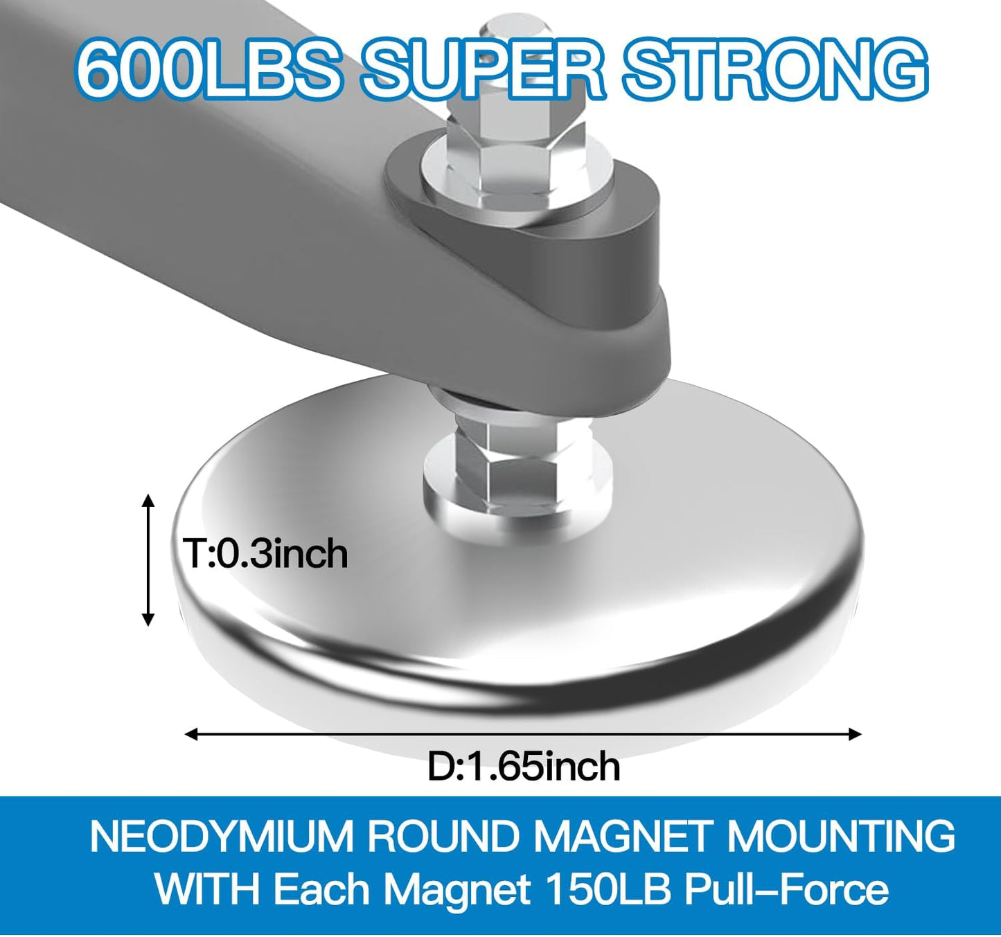 SULOVA 600 V2(Gen2) 150 pounds Magnetic roof Mount for starlink,Strong Neodyminum Round Magnet mounting kit