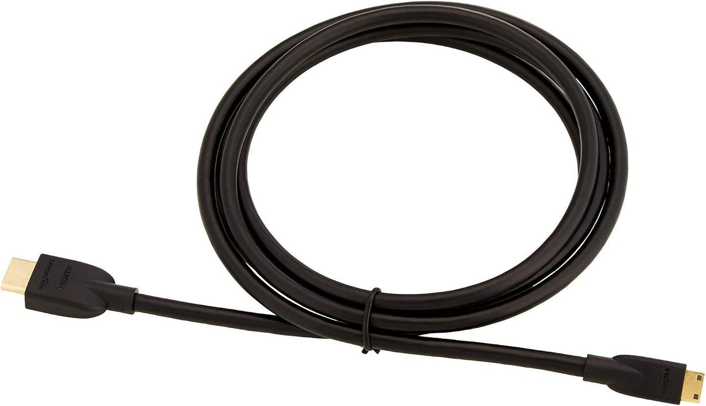 4K 1.8 Amazon Basics High Speed Mini HDMI to HDMI Cable for Camcorder, Video, m, Black