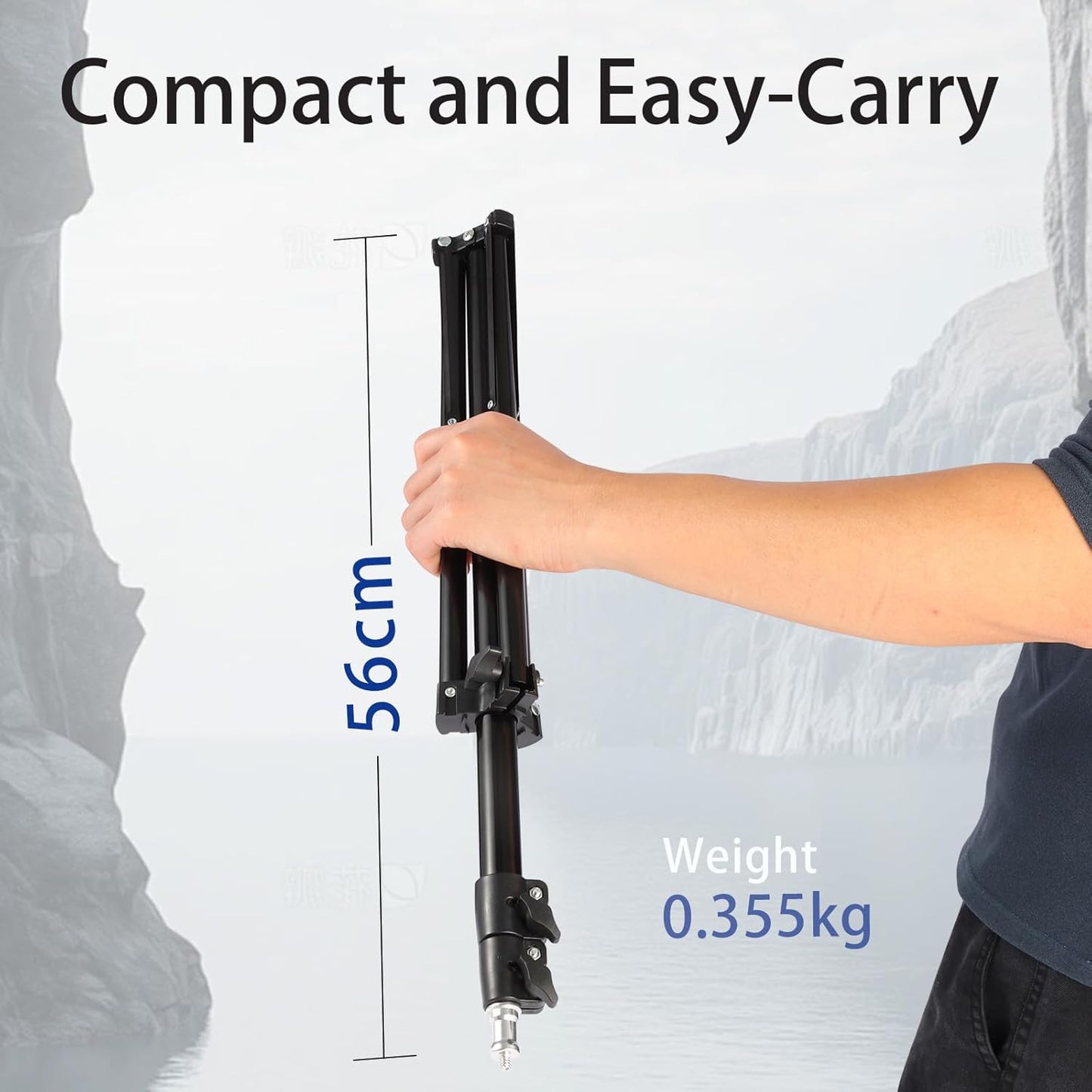 ClarVise (Black,22"-63") Professional Tripod Stand, Mini Projector Tripod,Adjustable Height Light Stand for Ring
