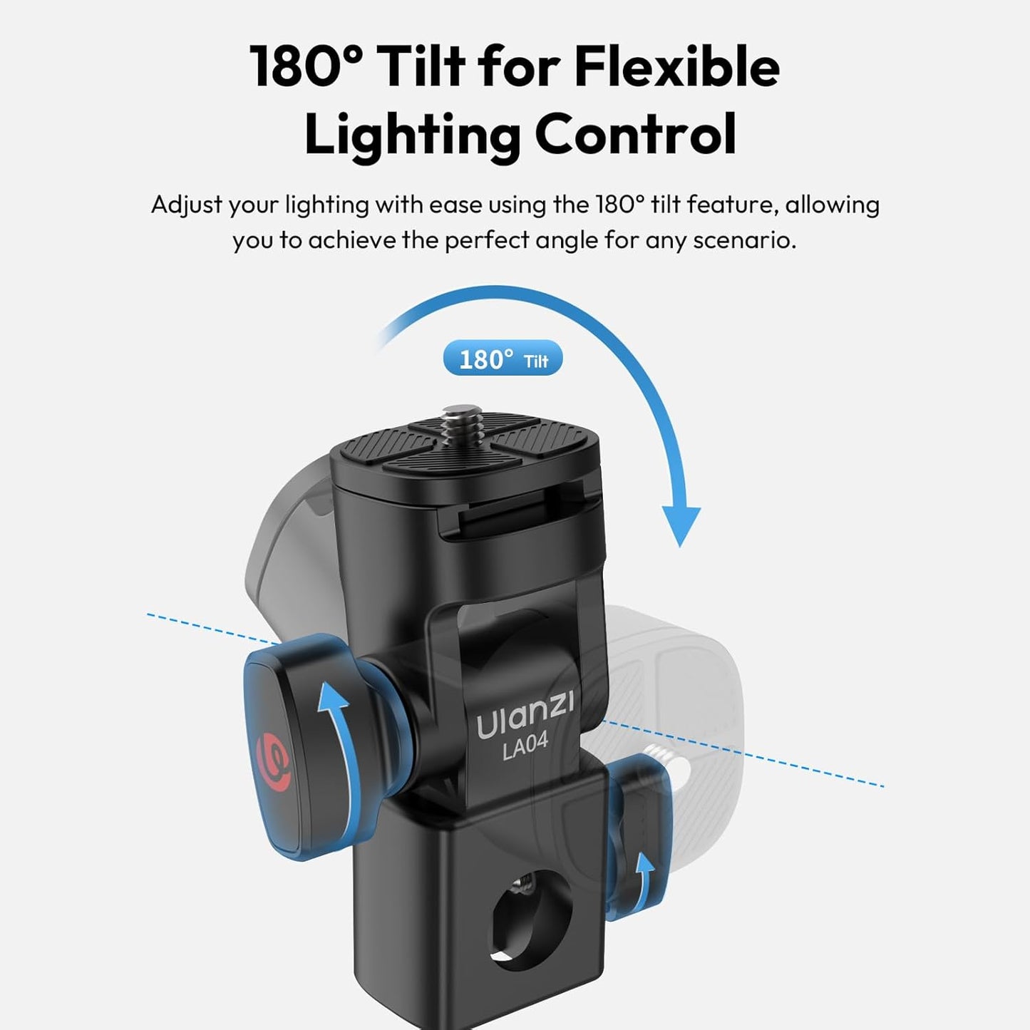 LA04 1/4 180 6.6lb/3kg ULANZI Light Stand Mount Adapter with Screw, Quick Release Mounting Plate for Camera Monitor