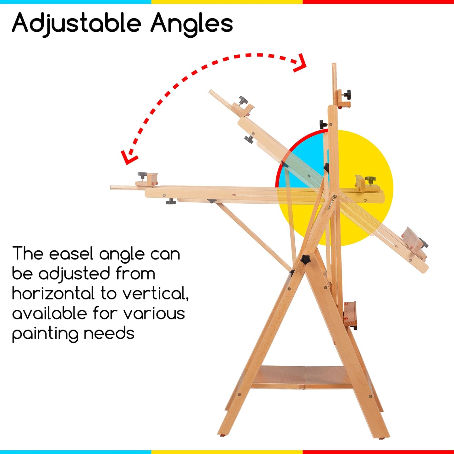 MEEDEN Large Studio Artist Easel, Adjustable Studio Painting Easel, Solid Beechwood H Frame Easel, Display Art Easel for Watercolor, Acrylic, Oil Painting, Adjusts to Max 88", Hold Canvas Up to 59"