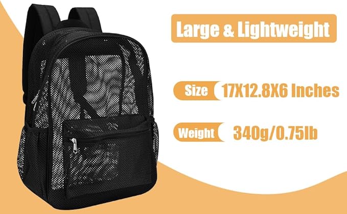 Oraben Duty Mesh Backpacks for Adults,See Through Backpack for Swimming Work Outdoor, Diving Backpack Carry Portable Oxygen Concentrators