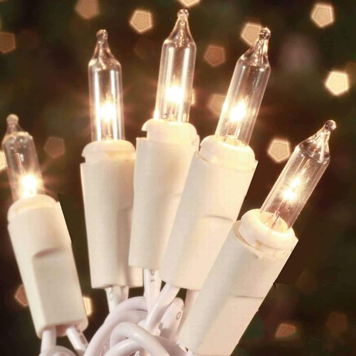 HISHINY Christmas Lights - 100 Count Mini Clear String Lights | 21ft White Wire for Indoor/Outdoor Decor