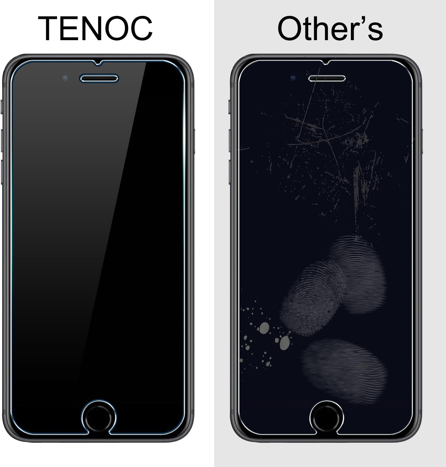 2nd 2020 3rd 2022 2-Pack 9H 4.7 inch TENOC Screen Protector for iPhone SE & iPhone SE Generation, Clear Tempered Glass