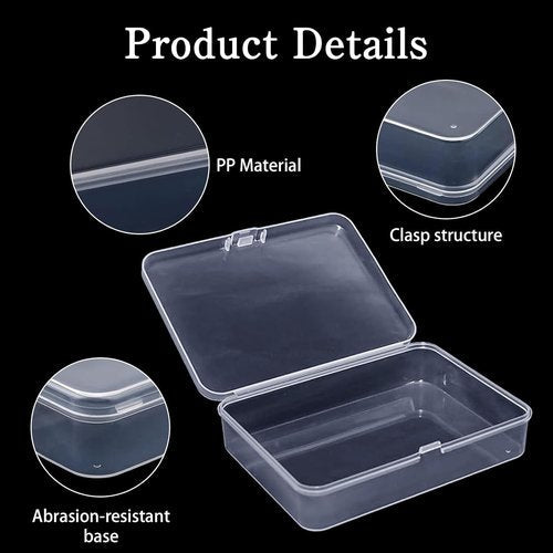 LECEHIVO Clear Plastic Beads Storage Containers - 40 Pcs Jewelry Box with Lids & Stickers | 4.1 x 3 x 1 Inch