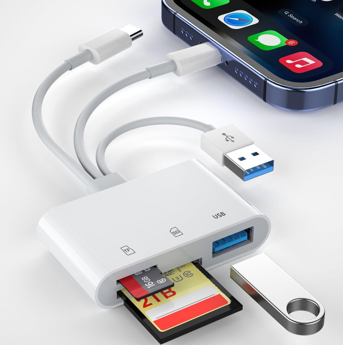 Ardaddyn 3 1 3 17/16/15/14/13/iPad/Android SD Card Reader in - Lightening to USB Camera Adapter with SD/Micro SD Slots