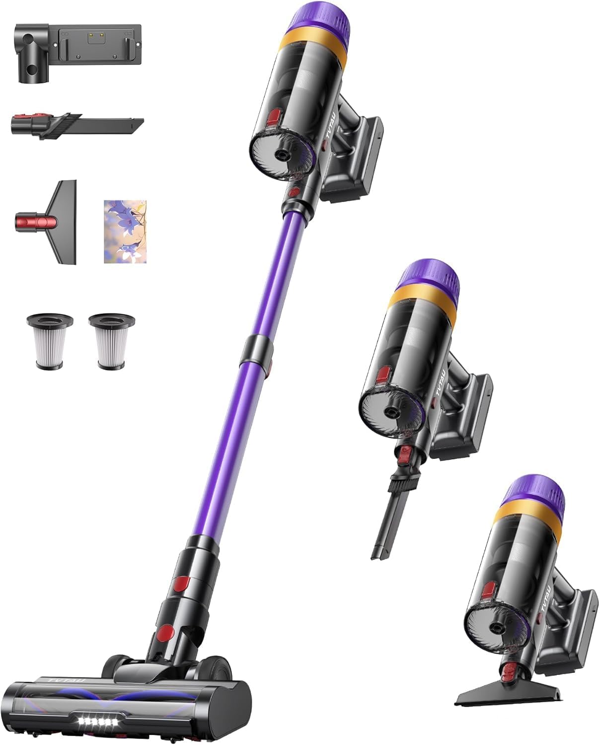 Skiennix Cordless Vacuum Cleaner - 620W Power, 75 Min Runtime, LED Display, 1.8L Dust Cup | Ideal for Pet Hair & Hardwood Floors