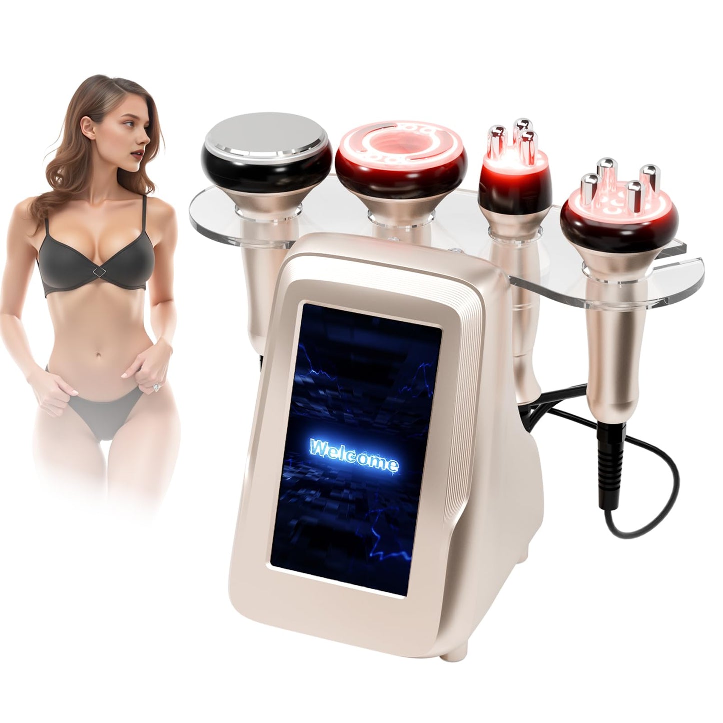 Body Massager Machine Body Multifunctional Beauty Machine Cellulite Device, White