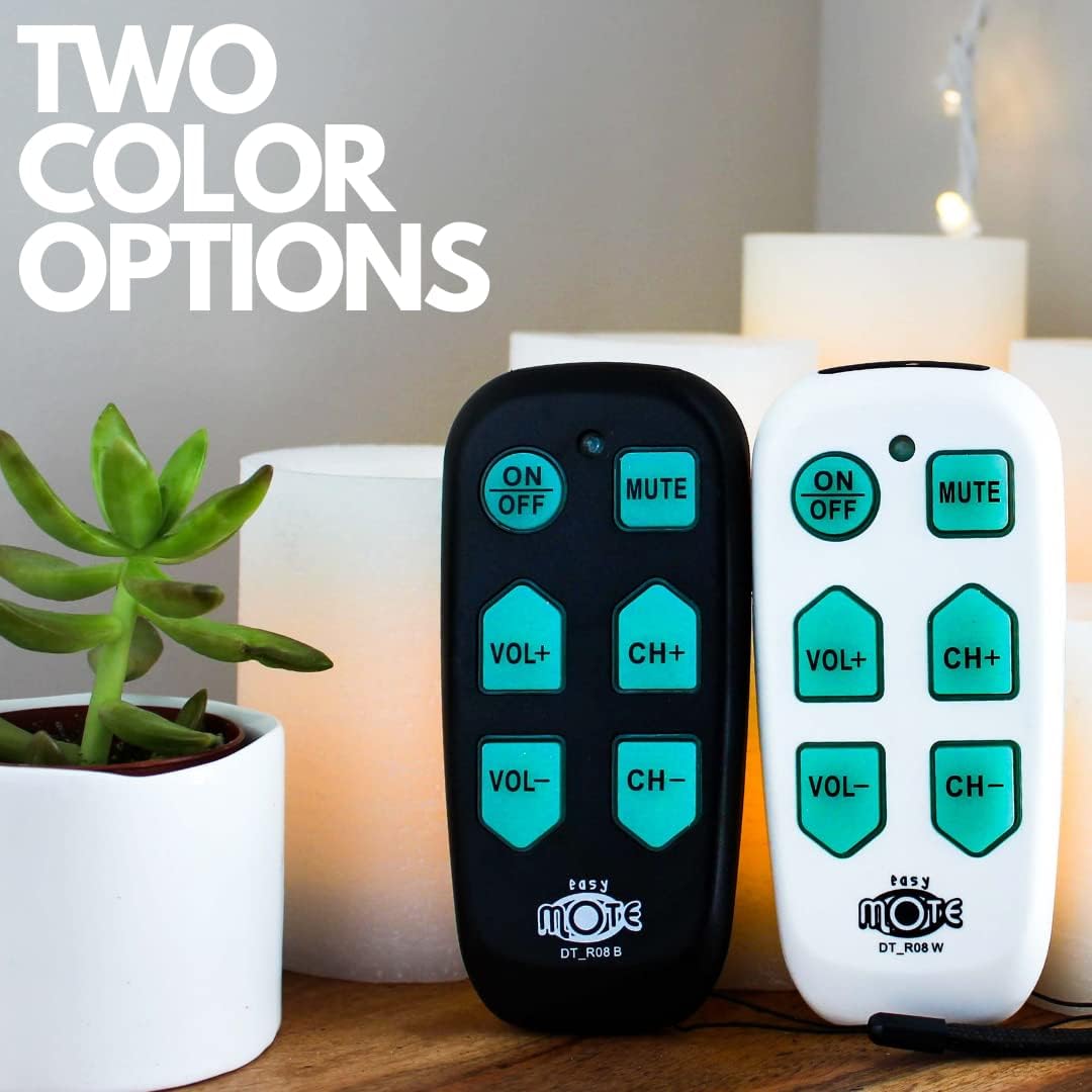 continuus DT-R08W. Universal Big Button TV Remote - EasyMote | Backlit, Easy Use, Smart, Learning Television & Cable