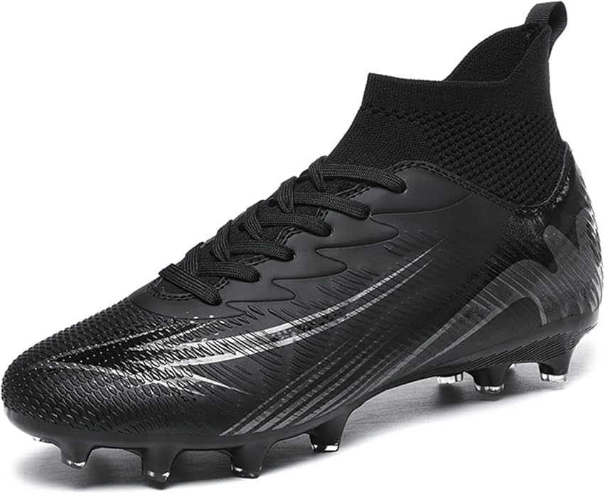 Men's High Top Soccer Shoes FG Long Spikes Adult Football Shoes Lightweight Professional Athletic Training