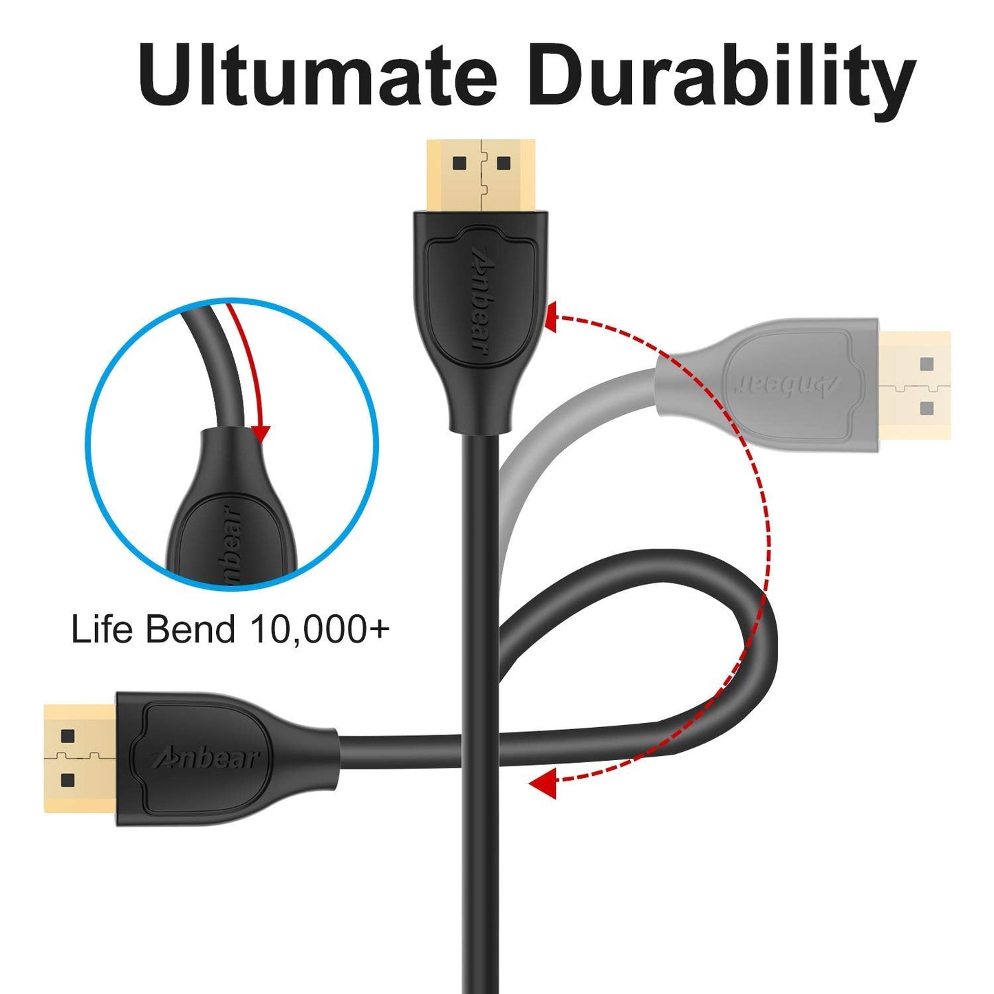 4K 1FT (2 Pack), 4K@60HZ 360, PS5, PS4, HDMI Extension Cable High Speed HDMI Extender (Male to Female) Compatible