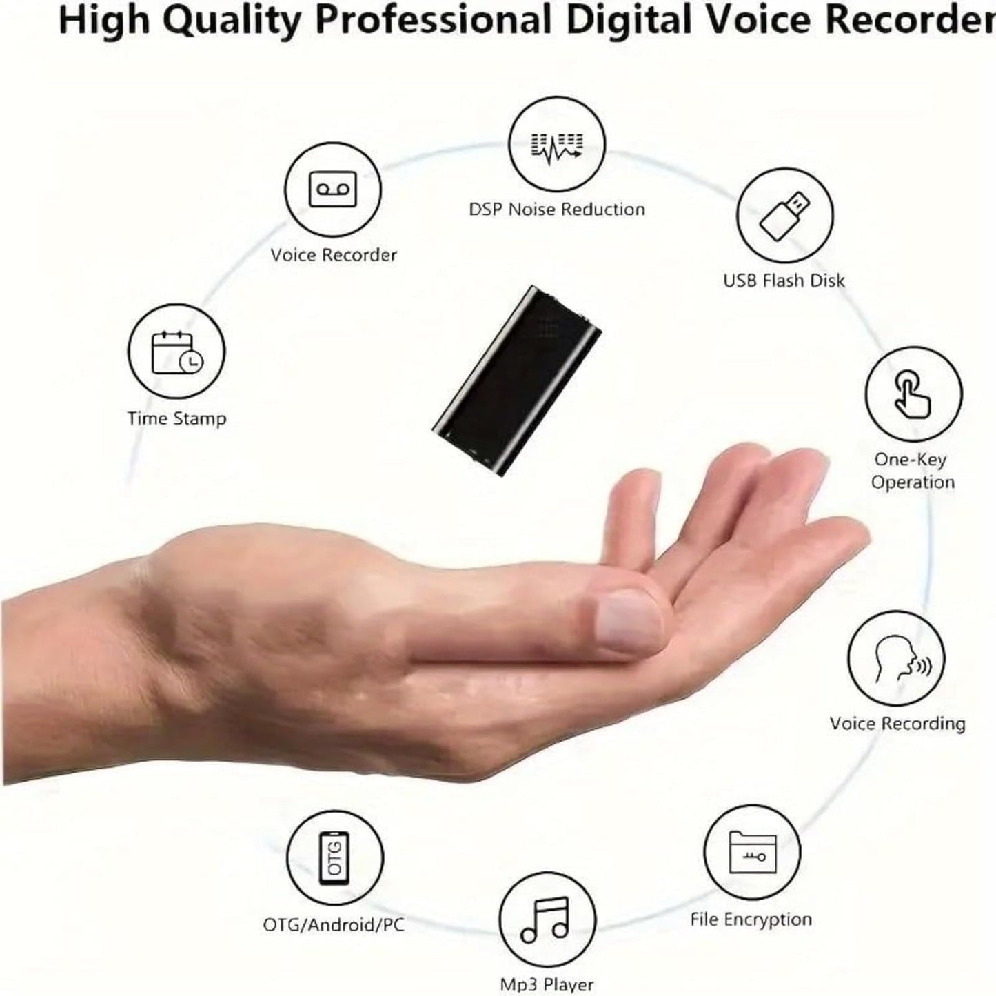 Generic (8G) Mini Voice Recorder: Capture Every Sound with Smart, Compact Precision, Voice Activated Recorder, Voice
