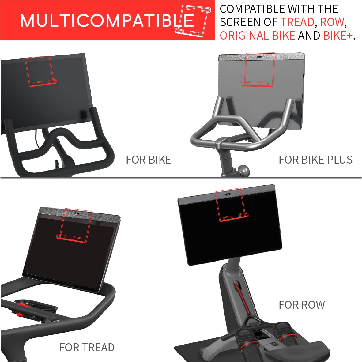 Doubleplus Tablet Holder Compatible with Peloton Bike & Plus & Tread & Row, Accessories Holder for iPad, Tablet Stand Compatible with Myx Bike,Mount for Kindle & eReader, NOT FOR Cross Training Series