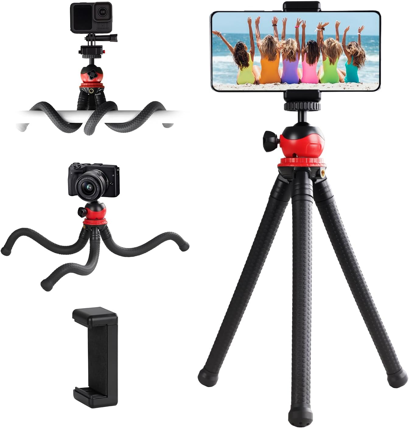 MINICOR Flexible Bendable Tripod for iPhone and Action Cameras,Mini Handheld Portable Tripod Stand for Vlogging Travel