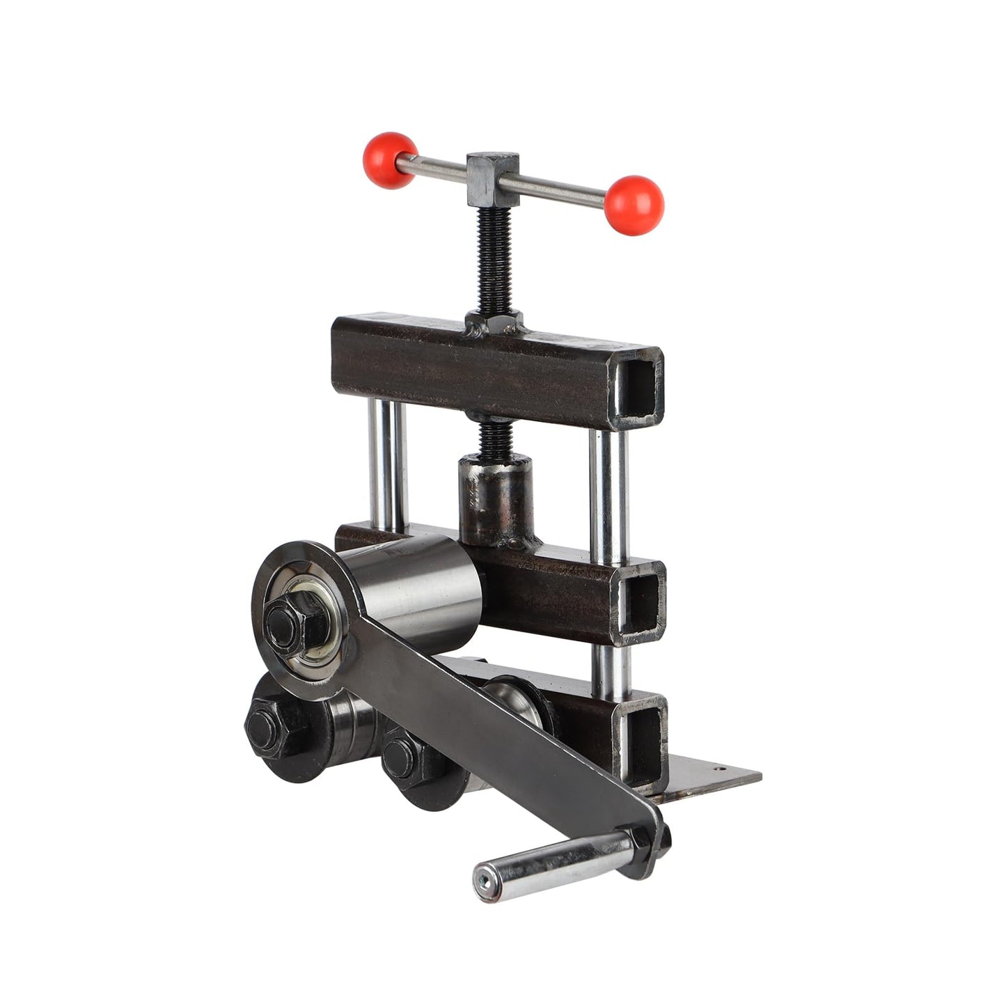 LGEGE Professional Ring Roller Bender, Heavy Duty Metal Forming Machine, Steel Plate and Bar Bender Tool, Manual Operation, Up to 5mm Plate and 12mm Bar Capacity