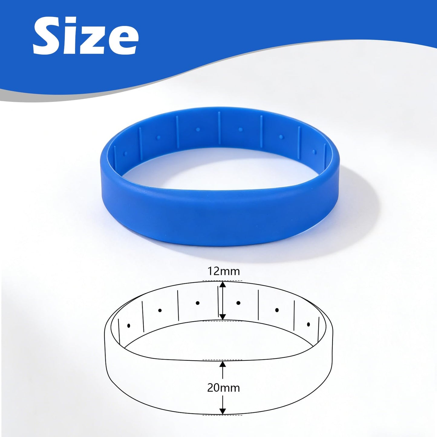 RFID Wristband, 13.56MHz Silicone Waterproof IC Bracelet for Access Control, Gym Membership, Water Park for 2PCS