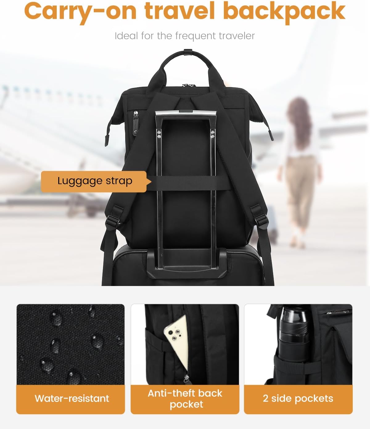 Backpack Commuter Backpack Backpack 17 Inch, LOVEVOOK Laptop for Women Work Travel Business Computer Bag Doctor Nurse