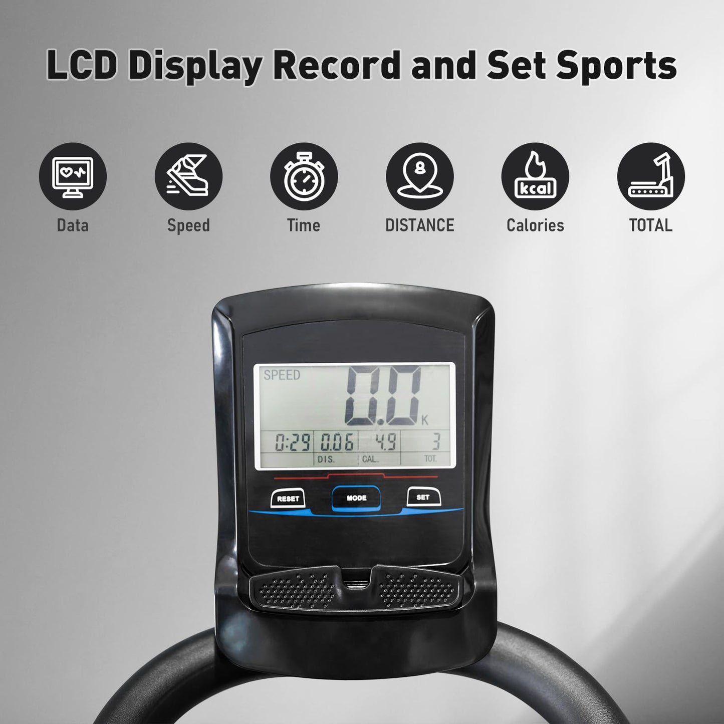 Curved Manual Treadmill - 8-Level Resistance Adjustment & LCD Display, Non-Electric Fitness Equipment for Home/Gym, Cardio & Anaerobic Training